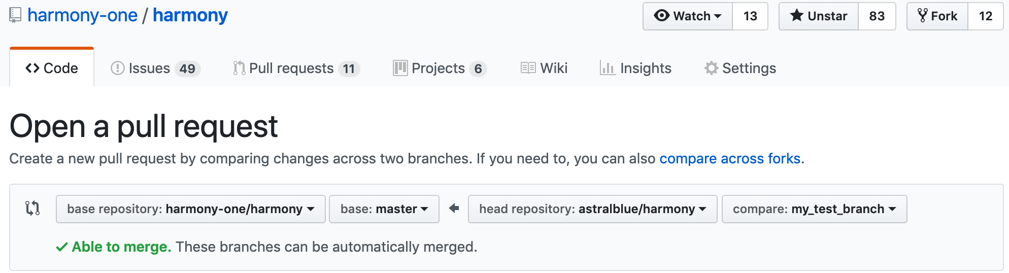 Pull Request Screenshot