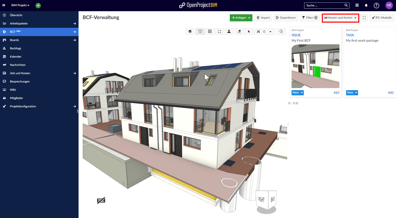 Model and workpackage view