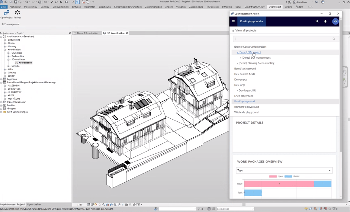 OpenProject BIM - Select a Project