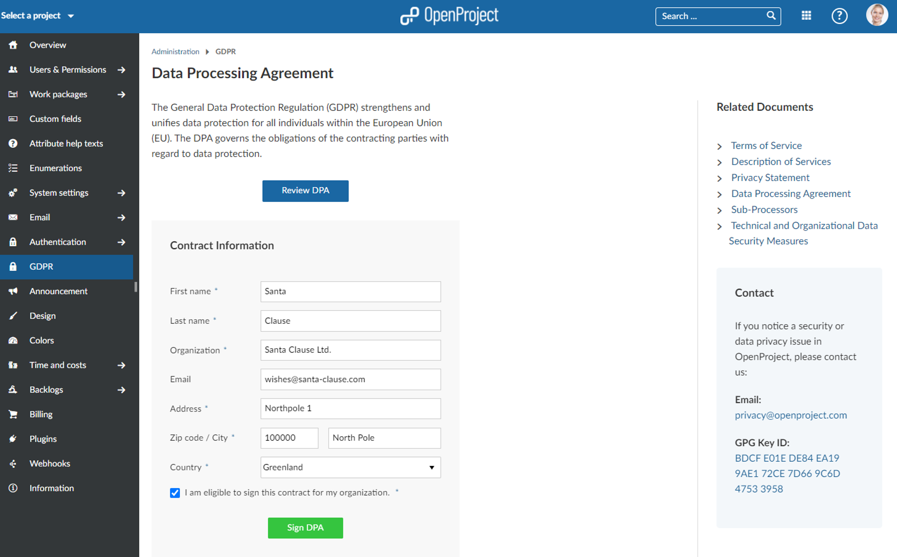 OpenProject DPA
