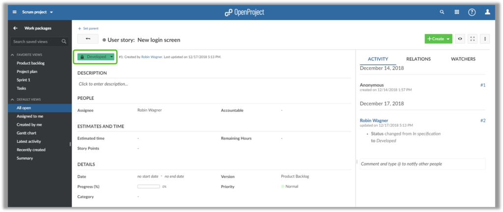 Read-only mode workpackages