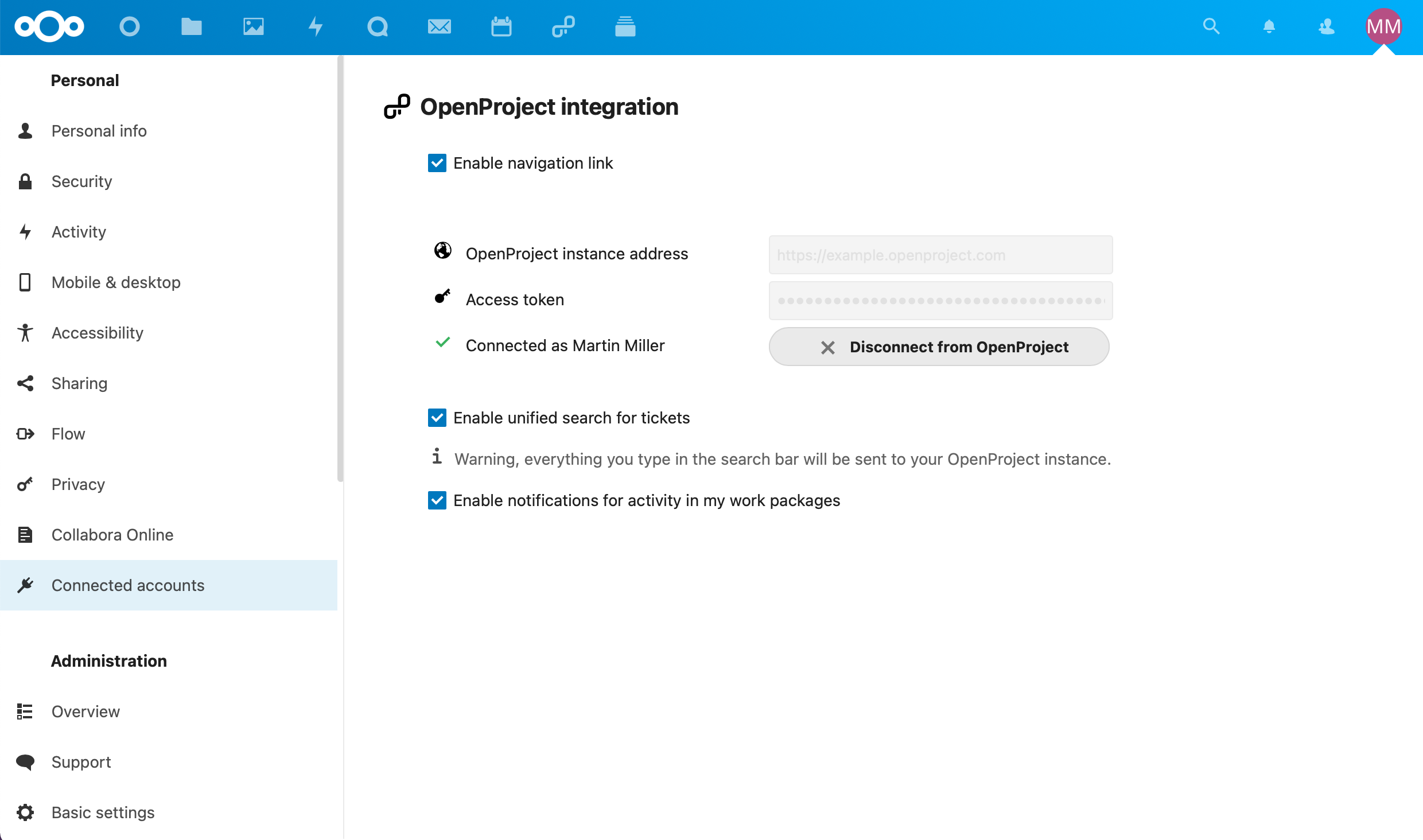 Nextcloud_connected_account