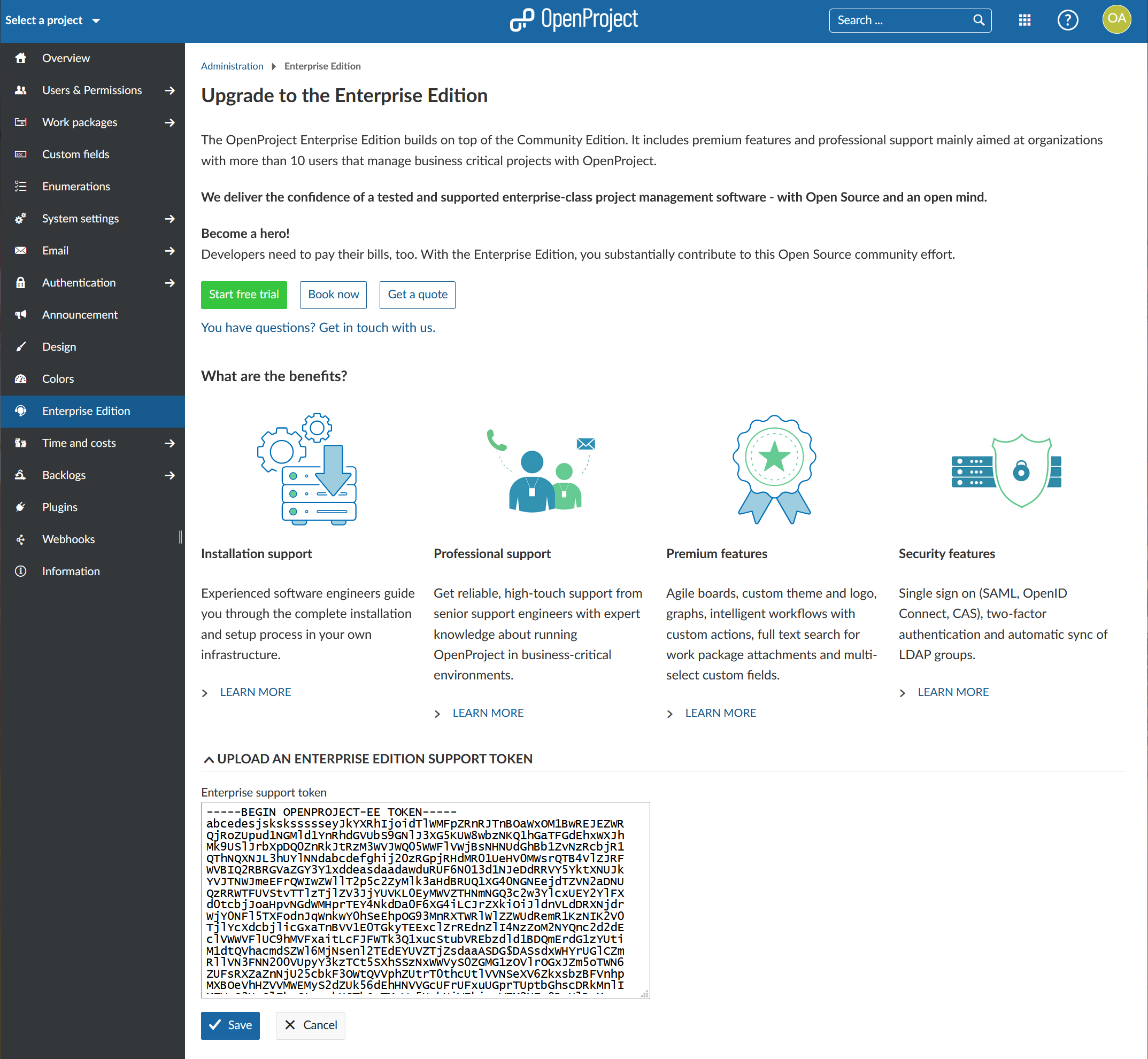 insert-enterprise-on-premises-token