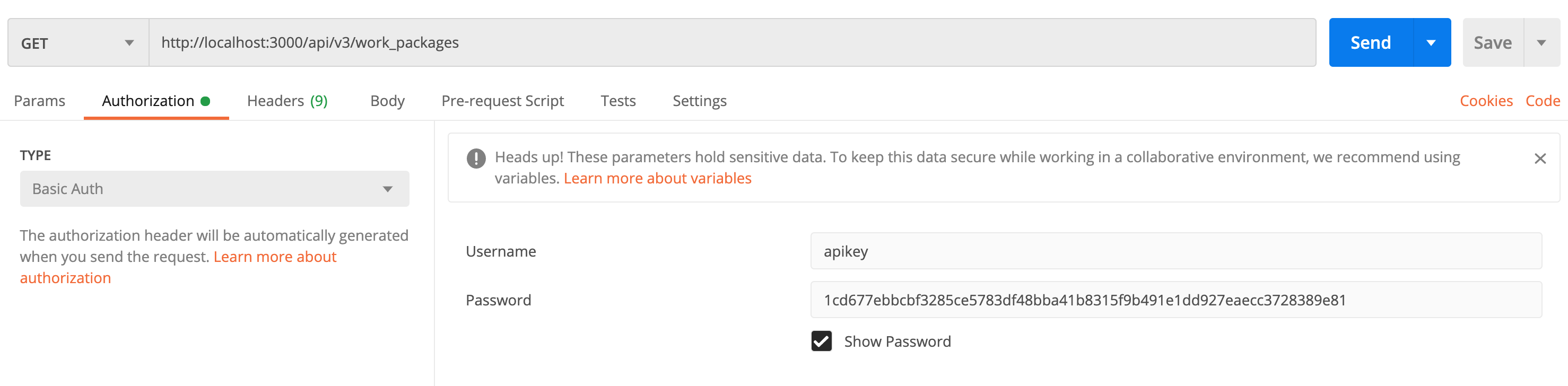 basic auth postman form