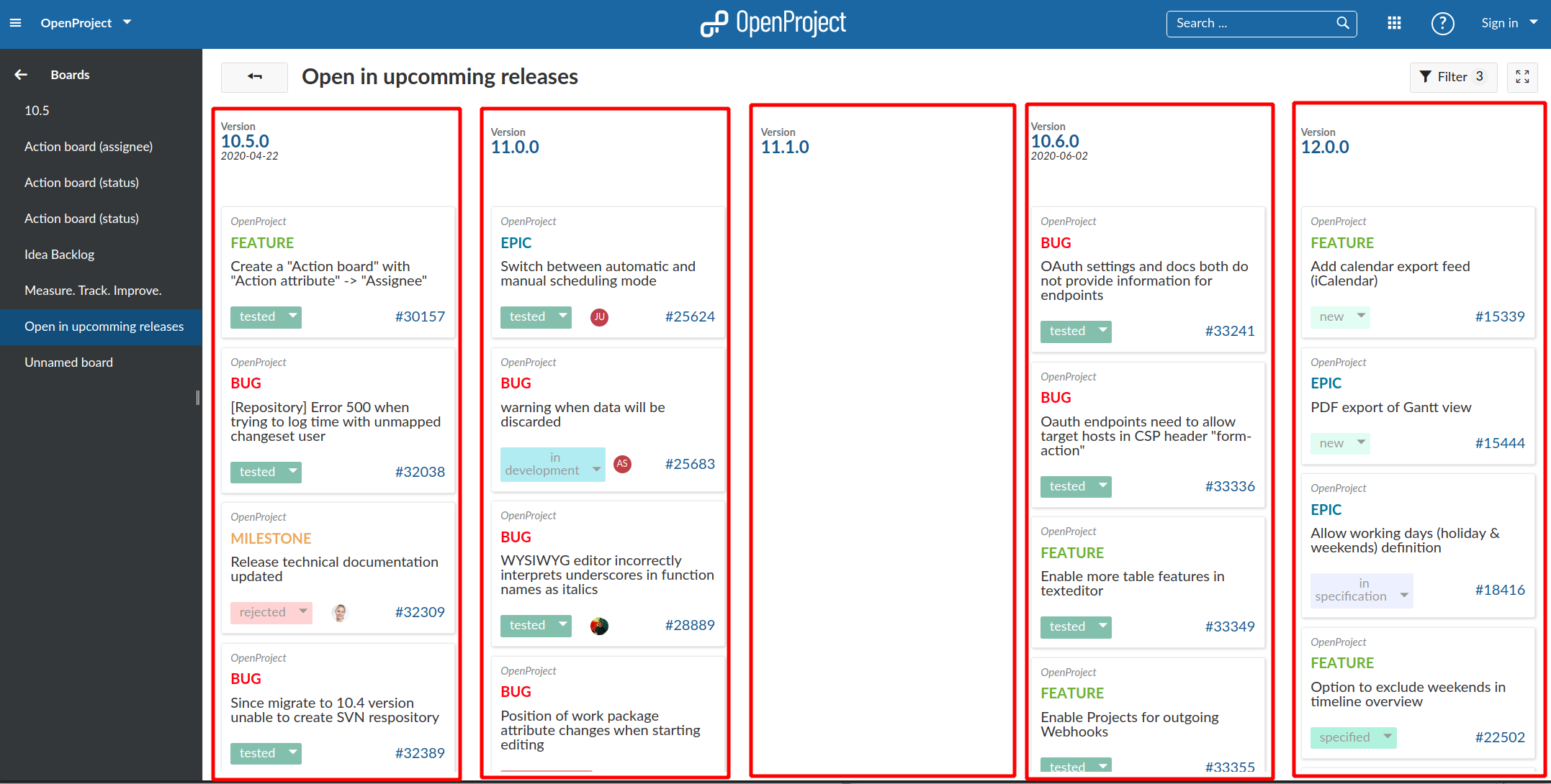 Board page multiple queries