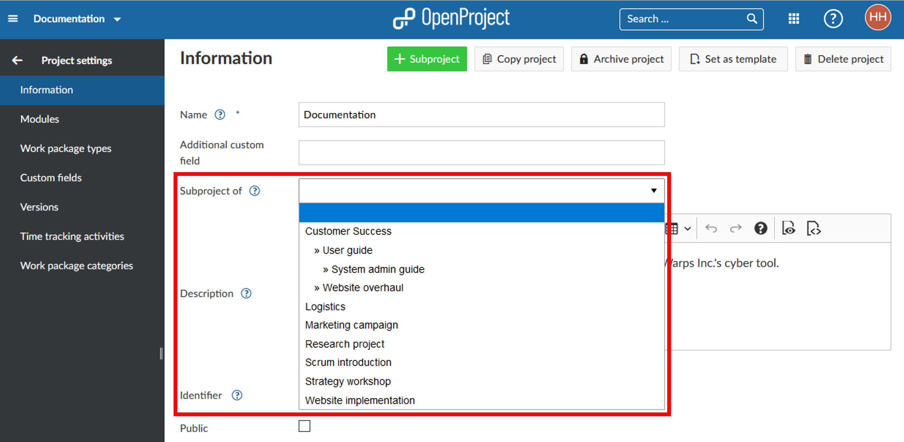 set-parent-project