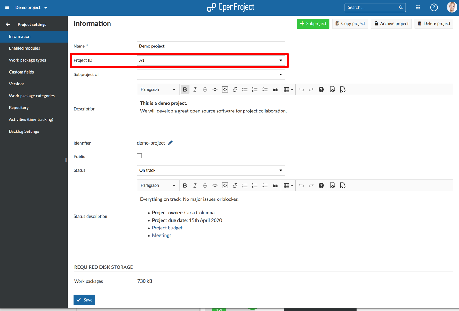 Sys-admin-custom-fields-project-settings