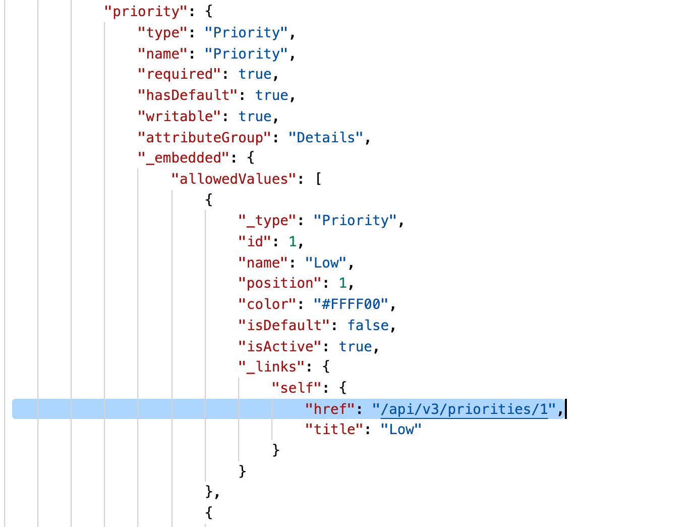 work package create schema self link