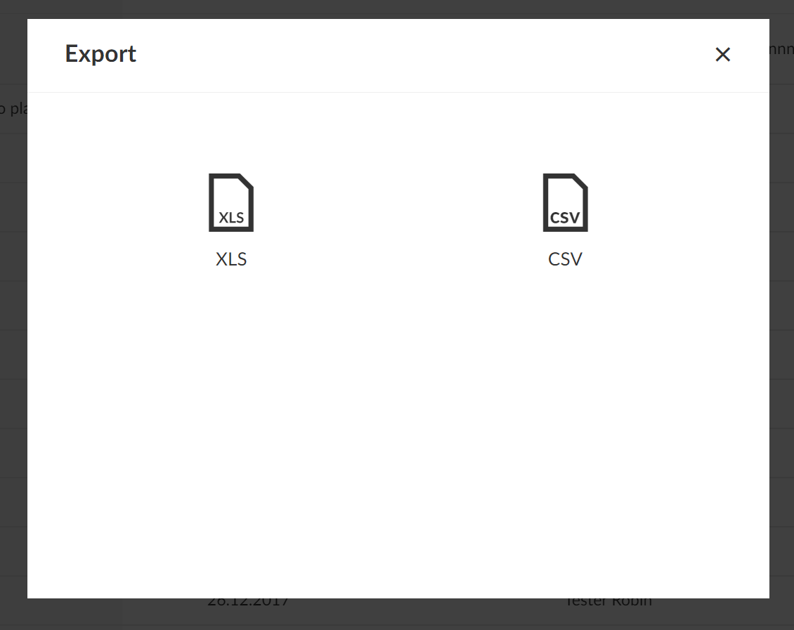 Export project list formats