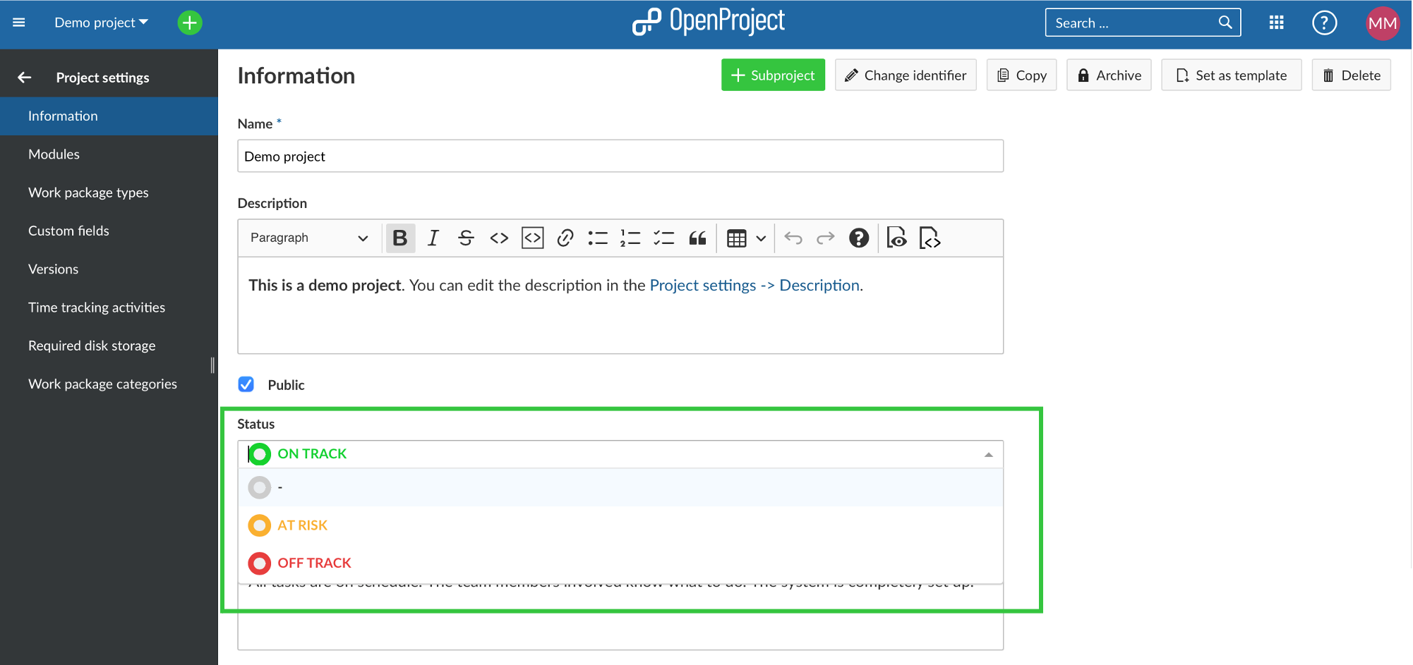 project-settings-project-status