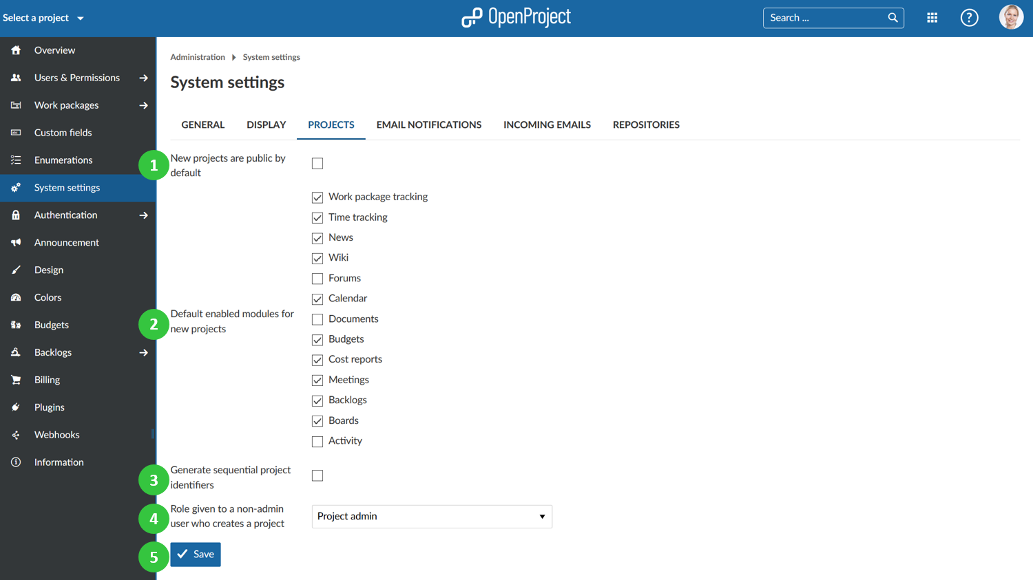 Sys-admin-project-system-settings